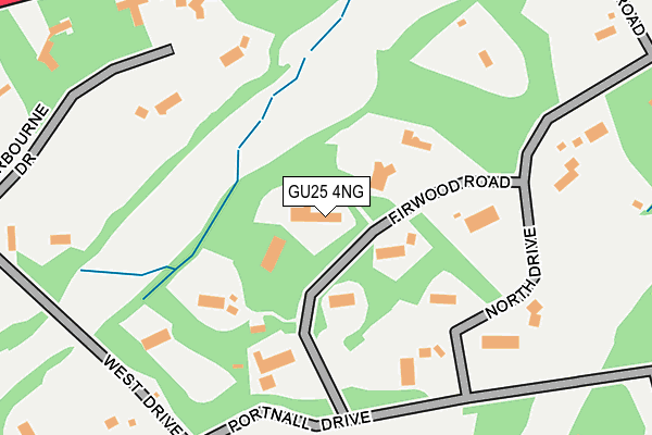 GU25 4NG map - OS OpenMap – Local (Ordnance Survey)