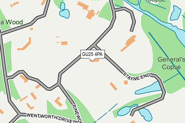 GU25 4PA map - OS OpenMap – Local (Ordnance Survey)