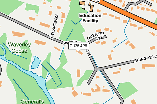 GU25 4PR map - OS OpenMap – Local (Ordnance Survey)