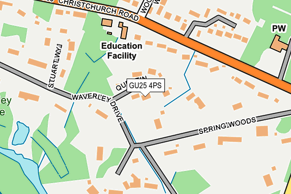 GU25 4PS map - OS OpenMap – Local (Ordnance Survey)