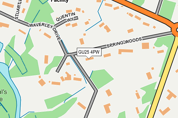 GU25 4PW map - OS OpenMap – Local (Ordnance Survey)