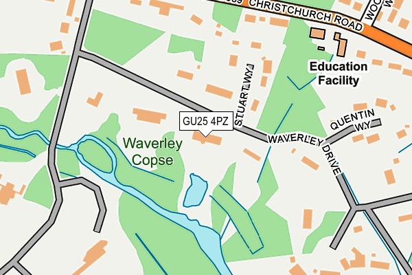 GU25 4PZ map - OS OpenMap – Local (Ordnance Survey)