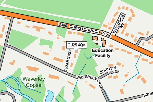 GU25 4QA map - OS OpenMap – Local (Ordnance Survey)