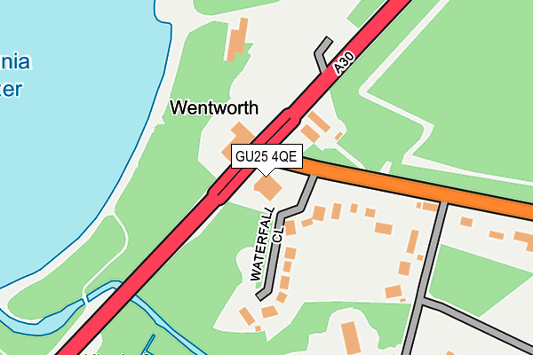 GU25 4QE map - OS OpenMap – Local (Ordnance Survey)