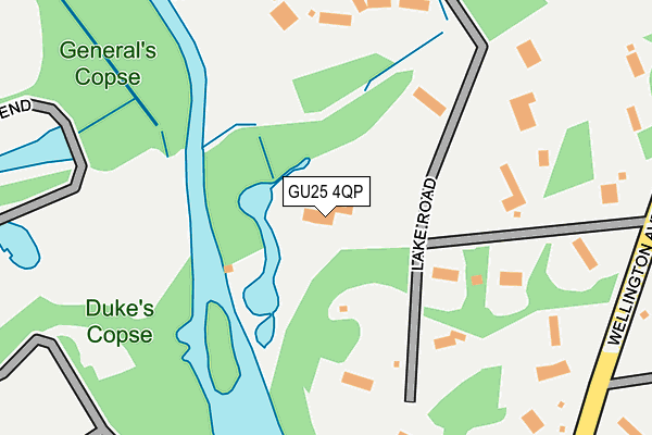 GU25 4QP map - OS OpenMap – Local (Ordnance Survey)