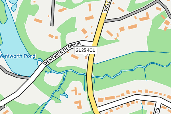 GU25 4QU map - OS OpenMap – Local (Ordnance Survey)