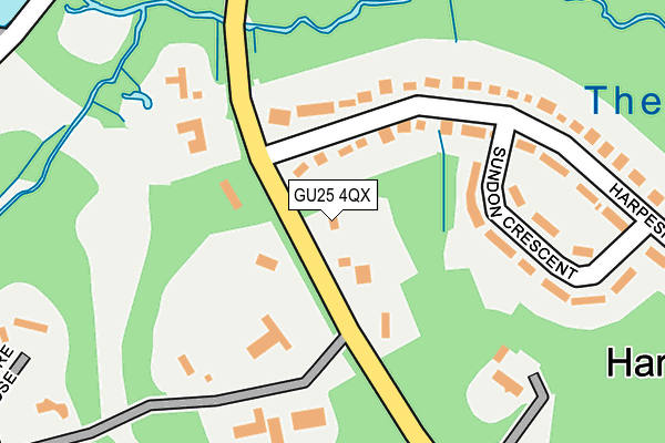 GU25 4QX map - OS OpenMap – Local (Ordnance Survey)