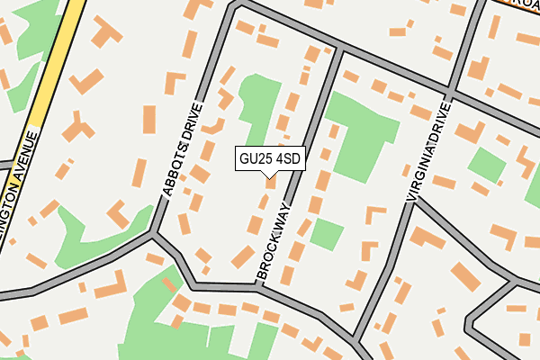 GU25 4SD map - OS OpenMap – Local (Ordnance Survey)