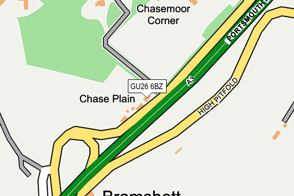 GU26 6BZ map - OS OpenMap – Local (Ordnance Survey)