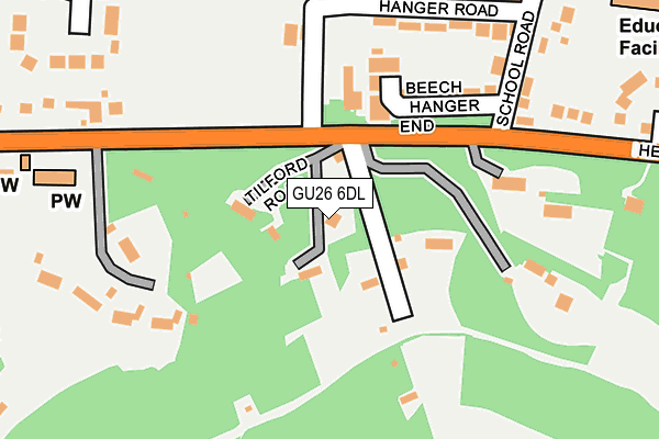 GU26 6DL map - OS OpenMap – Local (Ordnance Survey)