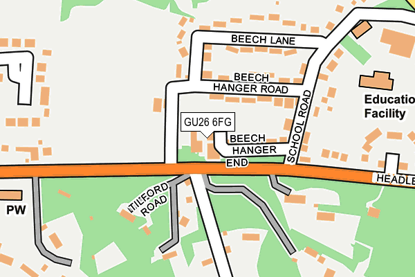 GU26 6FG map - OS OpenMap – Local (Ordnance Survey)