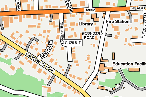 GU26 6JT map - OS OpenMap – Local (Ordnance Survey)