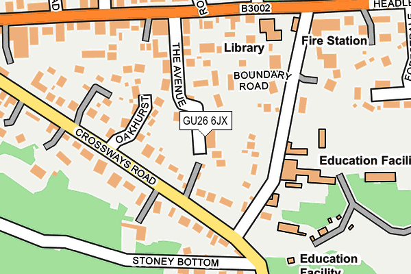 GU26 6JX map - OS OpenMap – Local (Ordnance Survey)