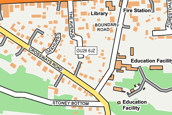 GU26 6JZ map - OS OpenMap – Local (Ordnance Survey)