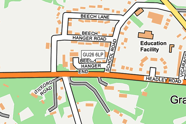 GU26 6LP map - OS OpenMap – Local (Ordnance Survey)