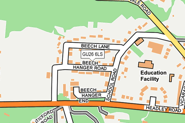 GU26 6LS map - OS OpenMap – Local (Ordnance Survey)