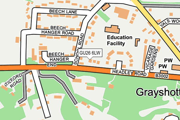 GU26 6LW map - OS OpenMap – Local (Ordnance Survey)