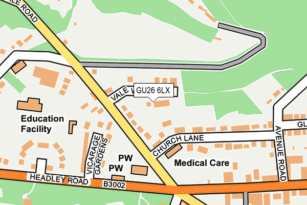 GU26 6LX map - OS OpenMap – Local (Ordnance Survey)