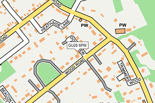 GU26 6PW map - OS OpenMap – Local (Ordnance Survey)