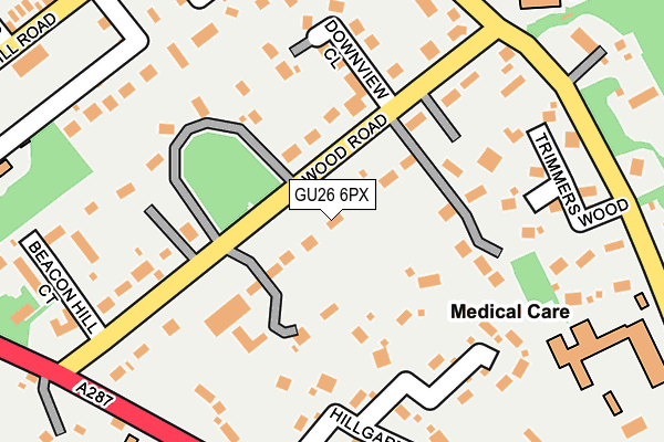GU26 6PX map - OS OpenMap – Local (Ordnance Survey)