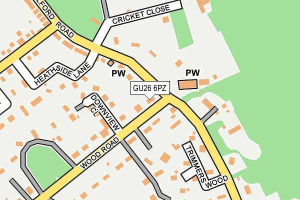 GU26 6PZ map - OS OpenMap – Local (Ordnance Survey)