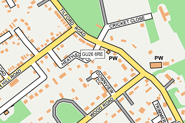 GU26 6RE map - OS OpenMap – Local (Ordnance Survey)