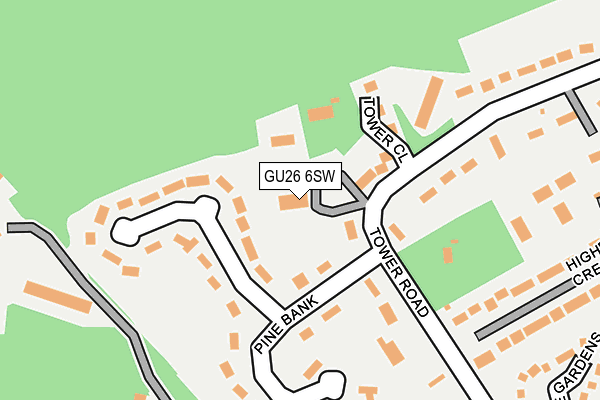 GU26 6SW map - OS OpenMap – Local (Ordnance Survey)