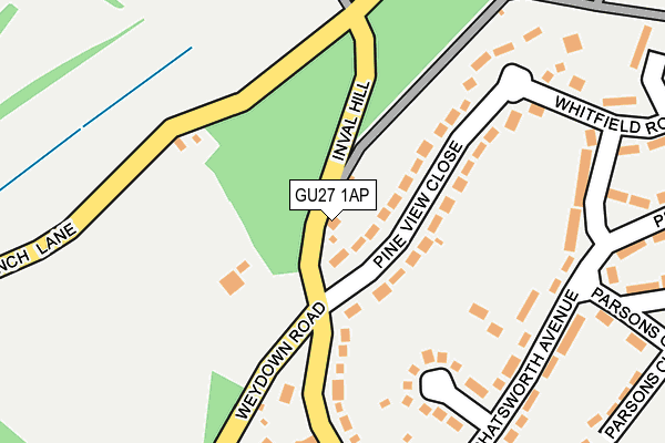 GU27 1AP map - OS OpenMap – Local (Ordnance Survey)