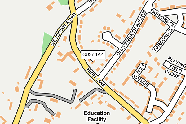 GU27 1AZ map - OS OpenMap – Local (Ordnance Survey)