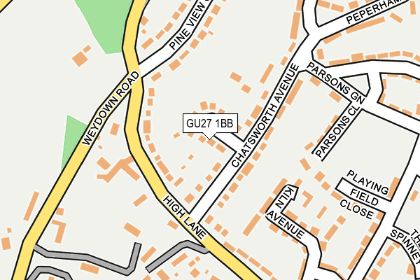 GU27 1BB map - OS OpenMap – Local (Ordnance Survey)