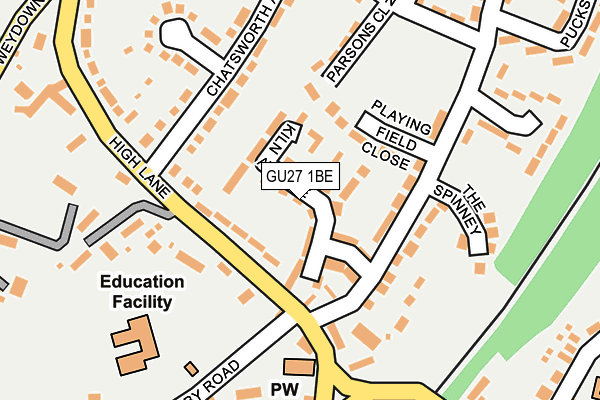 GU27 1BE map - OS OpenMap – Local (Ordnance Survey)