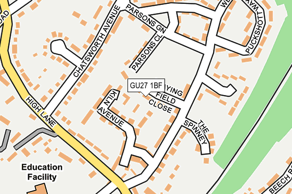 GU27 1BF map - OS OpenMap – Local (Ordnance Survey)