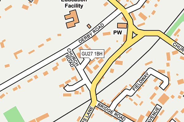 GU27 1BH map - OS OpenMap – Local (Ordnance Survey)