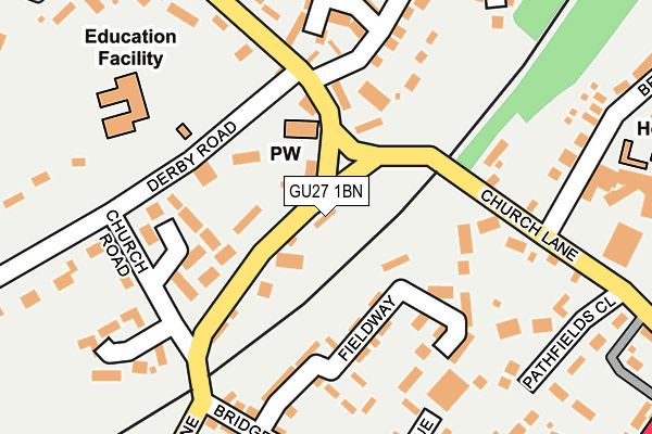 GU27 1BN map - OS OpenMap – Local (Ordnance Survey)