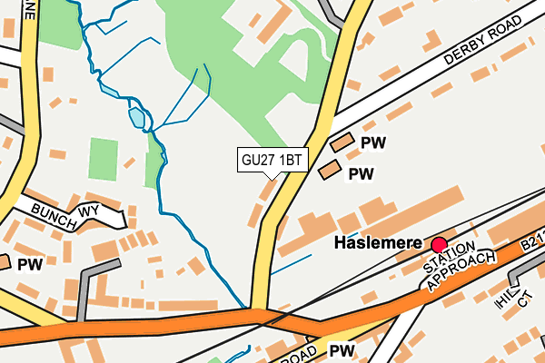 GU27 1BT map - OS OpenMap – Local (Ordnance Survey)