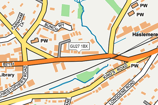 GU27 1BX map - OS OpenMap – Local (Ordnance Survey)