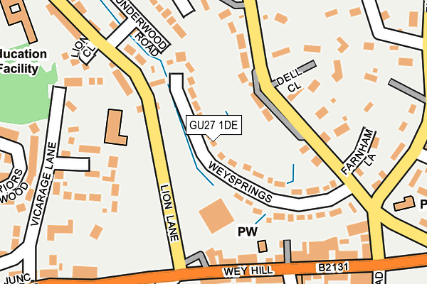 GU27 1DE map - OS OpenMap – Local (Ordnance Survey)