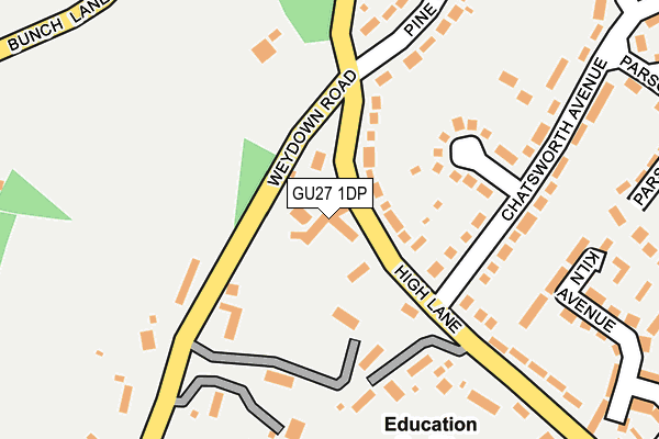 GU27 1DP map - OS OpenMap – Local (Ordnance Survey)
