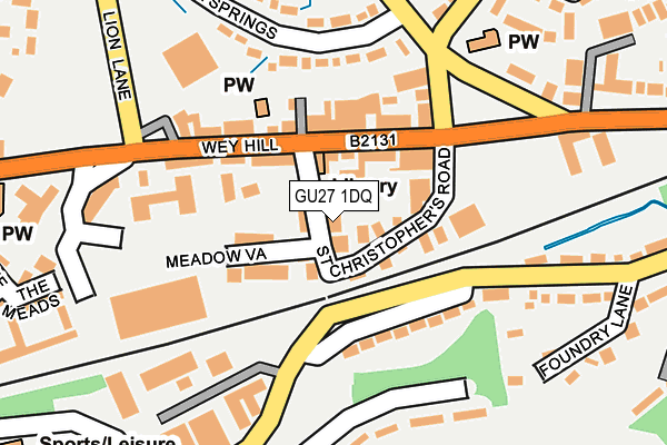 GU27 1DQ map - OS OpenMap – Local (Ordnance Survey)