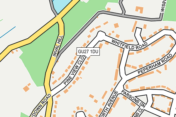 GU27 1DU map - OS OpenMap – Local (Ordnance Survey)
