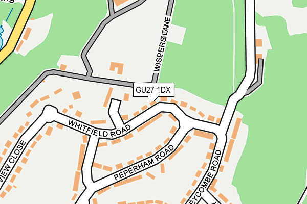 GU27 1DX map - OS OpenMap – Local (Ordnance Survey)