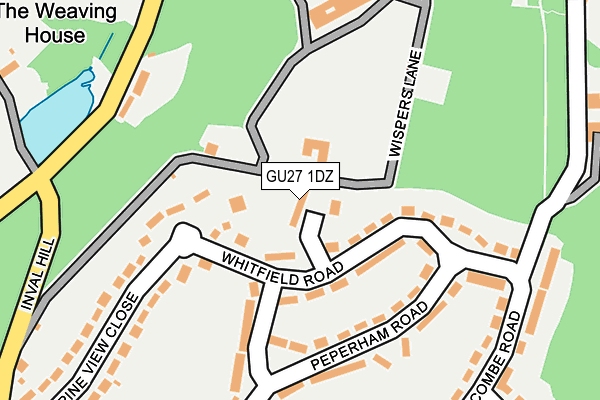 GU27 1DZ map - OS OpenMap – Local (Ordnance Survey)