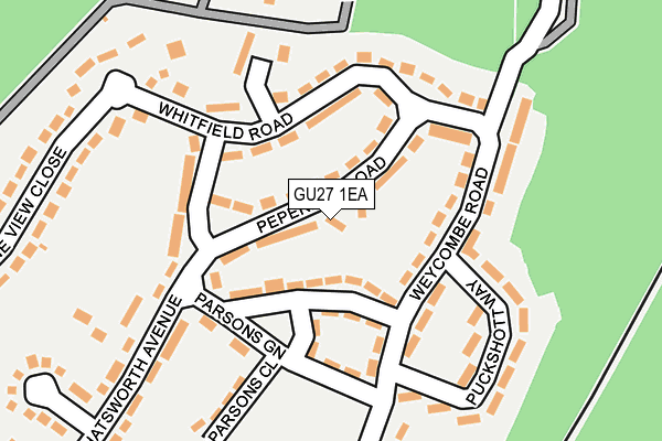 GU27 1EA map - OS OpenMap – Local (Ordnance Survey)