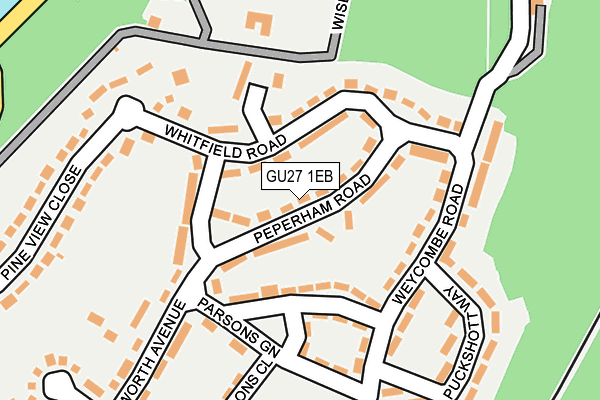GU27 1EB map - OS OpenMap – Local (Ordnance Survey)