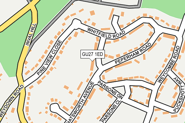 GU27 1ED map - OS OpenMap – Local (Ordnance Survey)