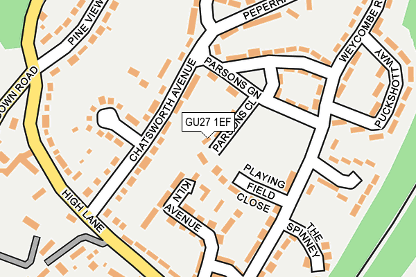 GU27 1EF map - OS OpenMap – Local (Ordnance Survey)