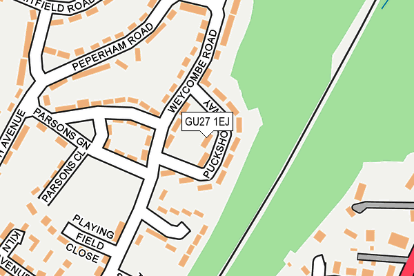 GU27 1EJ map - OS OpenMap – Local (Ordnance Survey)