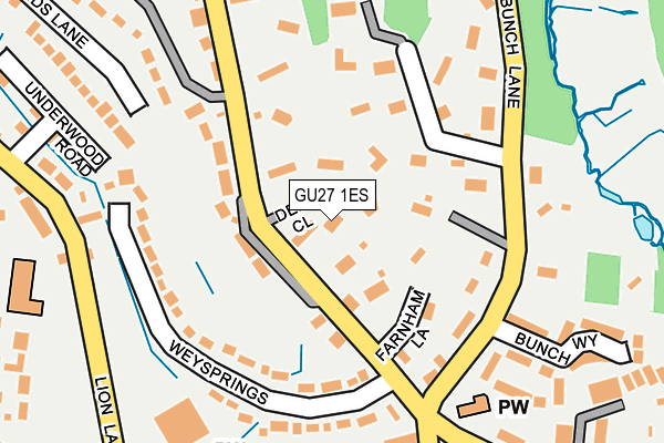 GU27 1ES map - OS OpenMap – Local (Ordnance Survey)