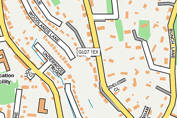 GU27 1EX map - OS OpenMap – Local (Ordnance Survey)