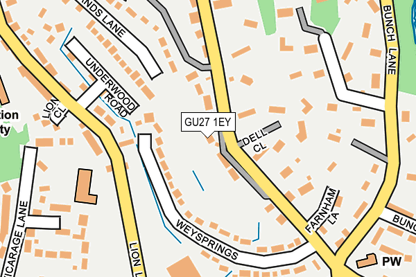 GU27 1EY map - OS OpenMap – Local (Ordnance Survey)